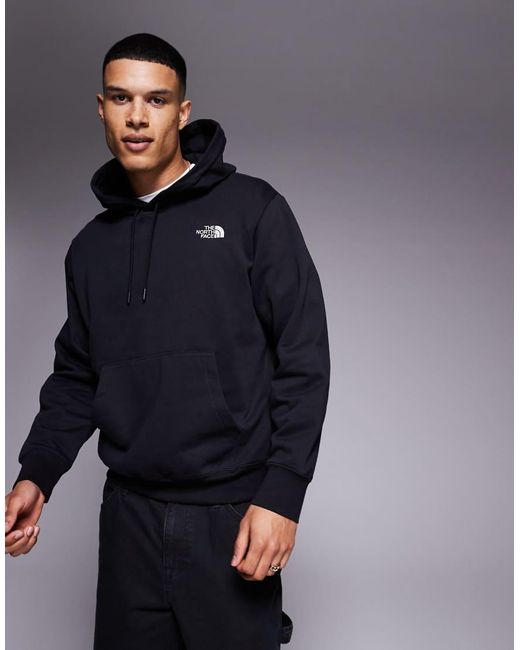 The North Face Black Oversized Essential Logo Hoodie for men