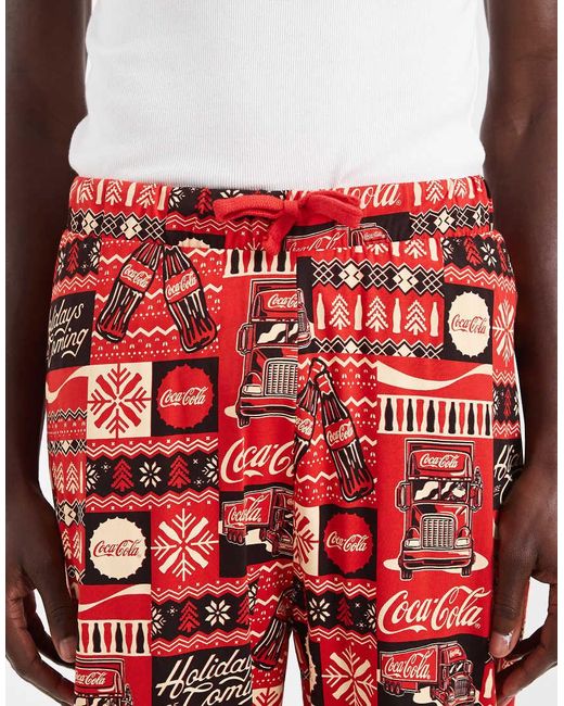 ASOS Red Christmas Coca Cola Lounge Bottoms for men