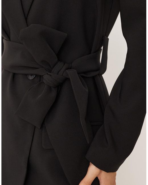 Pretty Lavish Natural Tie Waist Blazer Mini Dress
