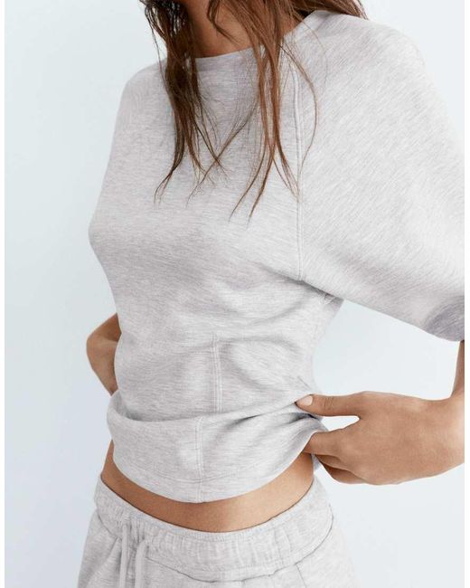 Pull&Bear Gray Short Sleeve Sweatshirt