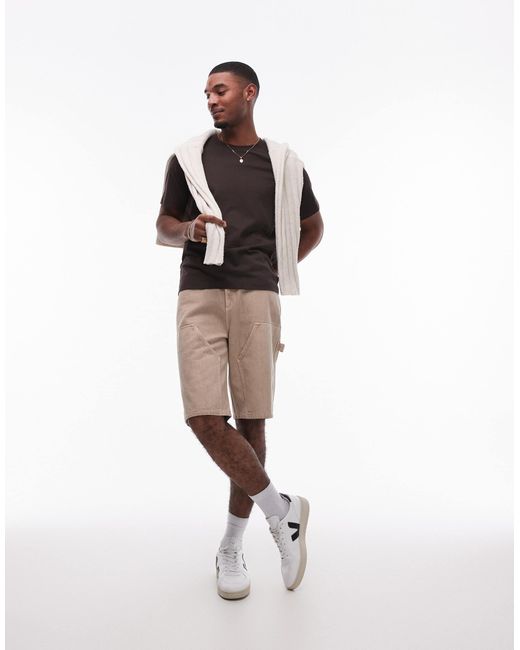 Topman White Carpenter Shorts for men