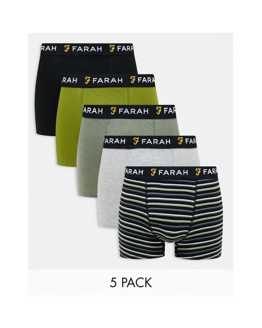 Farah Black 5 Pack Boxers for men
