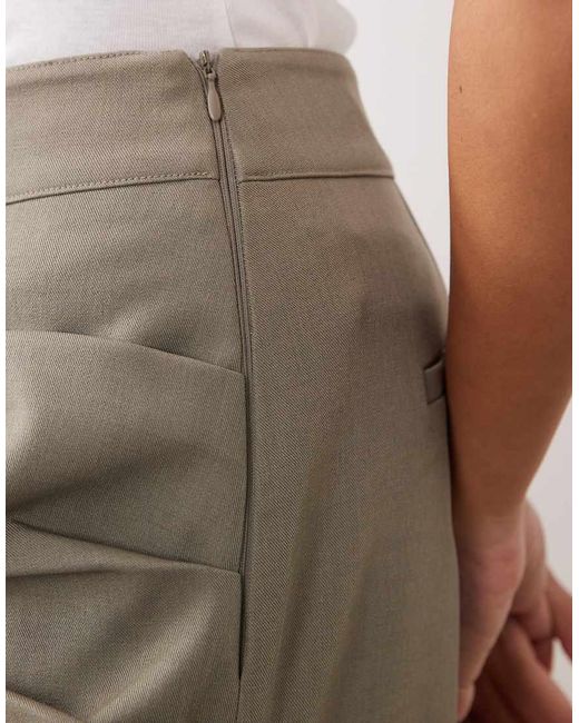 ARRANGE Natural Draped Tailored Maxi Skirt