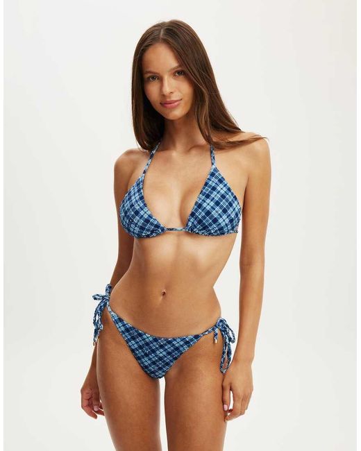 Cotton On Blue String Triangle Bikini Top