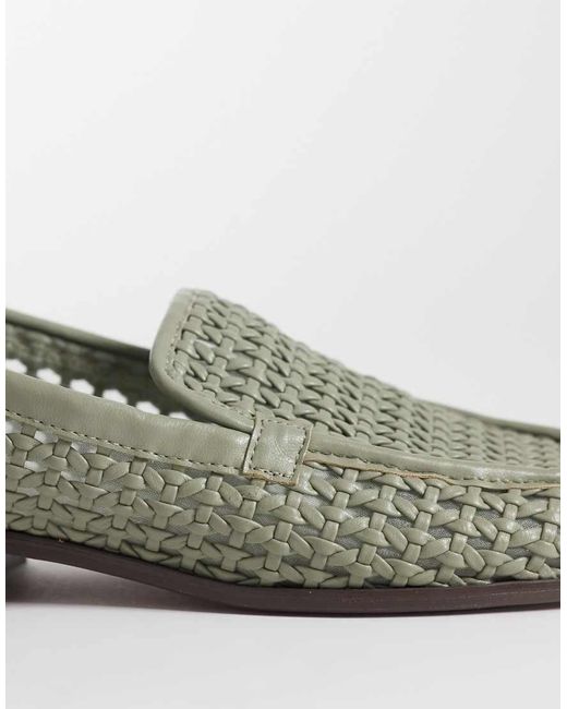 ASOS Green Melva Woven Clean Round Toe Loafers