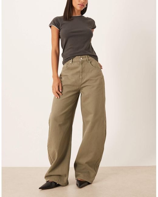 ASOS Natural High Waisted Barrel Leg Jean