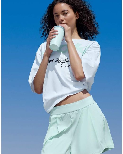 Stradivarius Blue Graphic T-shirt