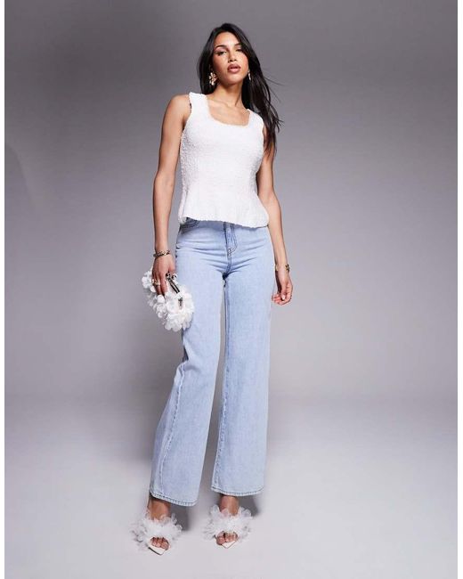 River Island White Boucle Vest