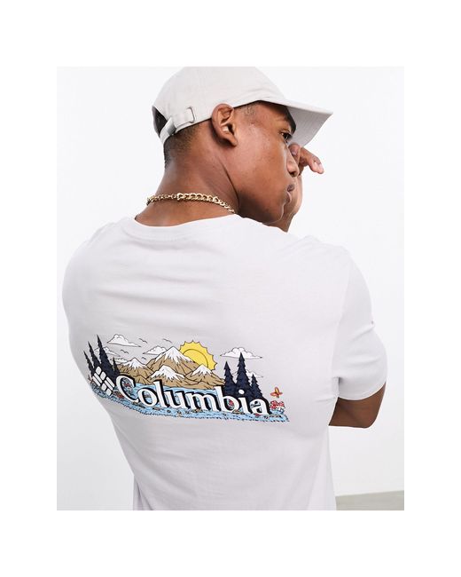 Camiseta con estampado en la espalda talbert ridge exclusiva en asos Columbia de hombre de color White