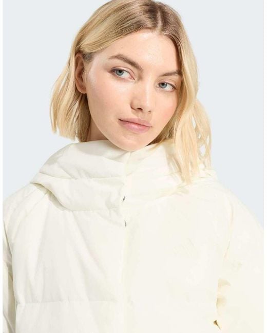 Adidas Originals White Helionic Down Puffer Hooded Jacket
