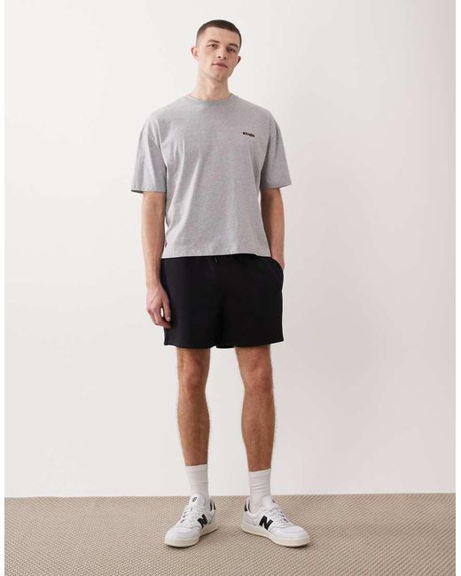 ASOS Gray Essentials Oversized Fit Jersey Shorts for men