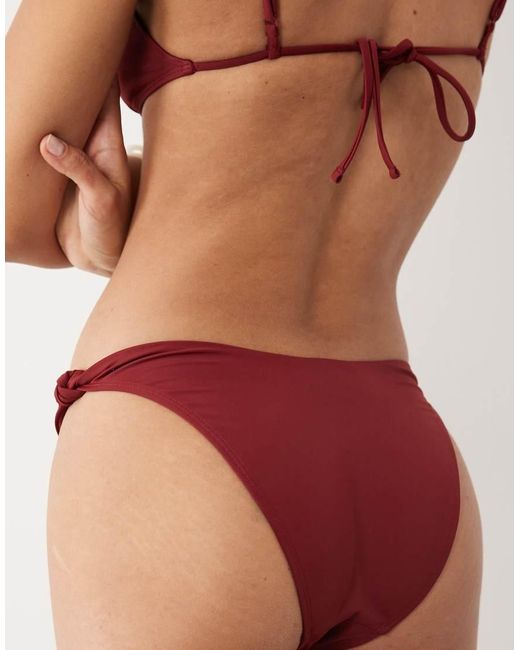 ASOS Brown Martina High Leg Bikini Bottom