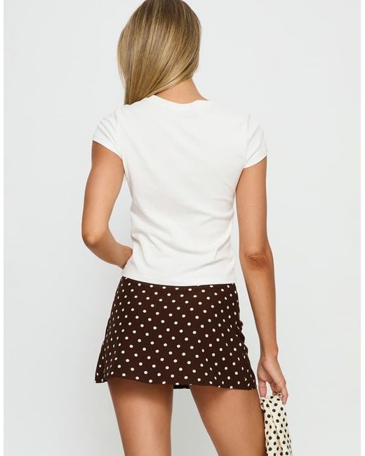 Princess Polly White Tejano Bow Front Mini Skirt