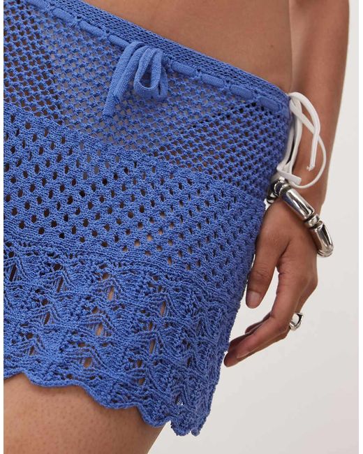 Minifalda De Croché De Collusion de color Blue