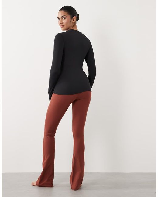 4505 Brown Maternity Icon Soft Touch High Waist Slim Kick Yoga Legging