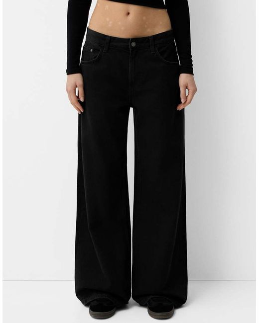 Bershka Black Wide Leg Jeans