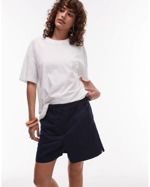 ARKET Blue – chino-shorts aus leinen