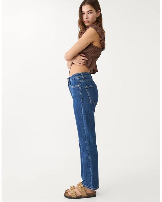 Stradivarius Blue 1465 Slim-fit Mom Jeans
