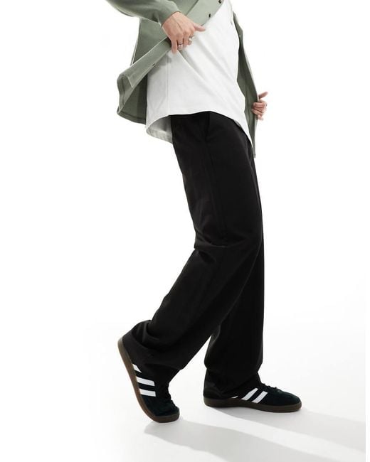 Only & Sons Black Loose Fit Tailored Trouser for men