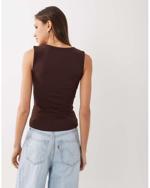 Cotton On Brown Crossover V Neck Tank
