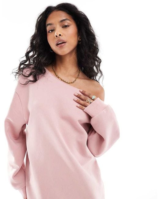 ASOS Pink Off Shoulder Sweatshirt