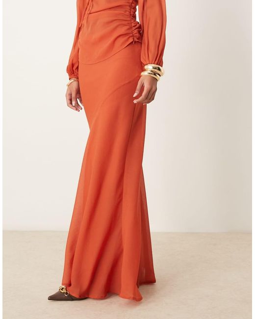 ASOS Maxi Rok Van Chiffon in het Red