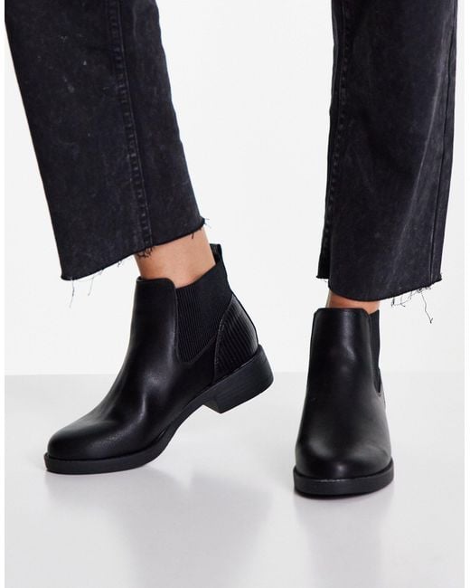 Botas chelsea negras planas New Look de Tejido sintético de color Negro -  Lyst