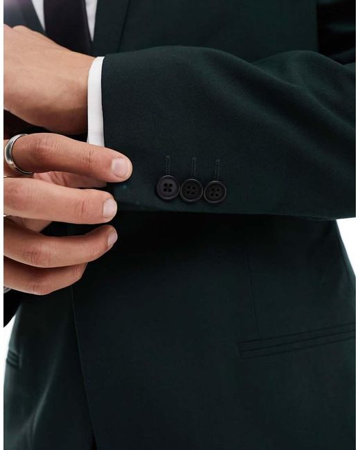 Chaqueta De Traje Ajustada En De ASOS de hombre de color Blue