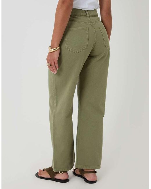 Threadbare Green Straight Leg Jeans