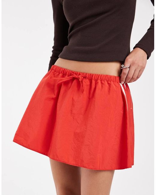ASOS Red Techy Side Stripe Micro Mini Skirt