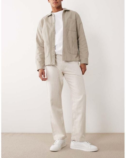 Mango Natural Otto Linen Blend Relaxed Fit Jeans for men