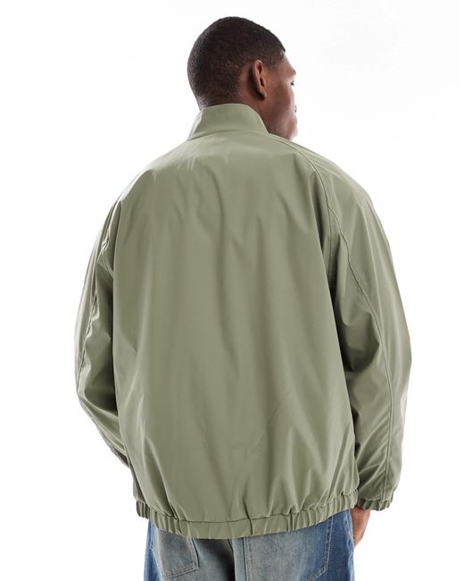 ASOS Green Oversized Rubberised Windbreaker Khaki for men