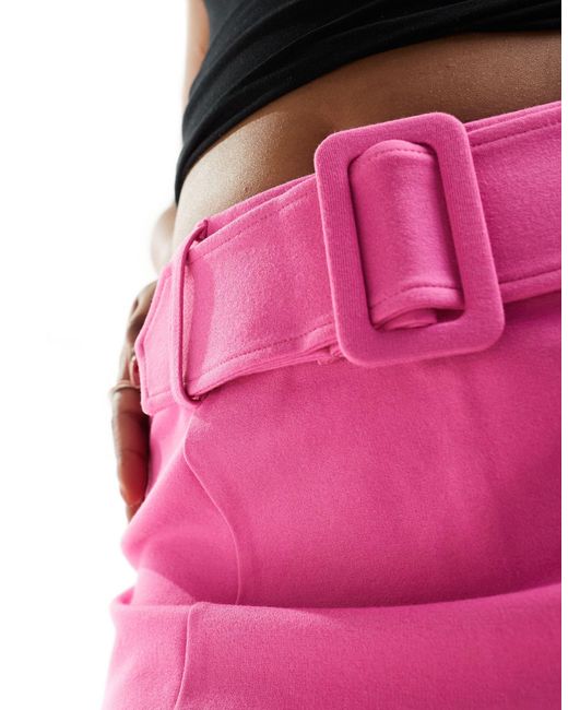 ASOS Pink Ponte Pelmet Mini Skirt With Belt