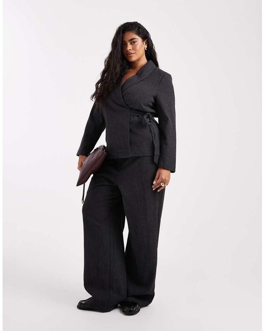 Vero Moda Black Tailored Tie Side Blazer Co-ord