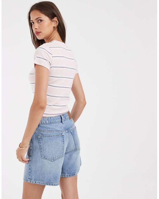 Hollister Blue Ribbed Baby Tee