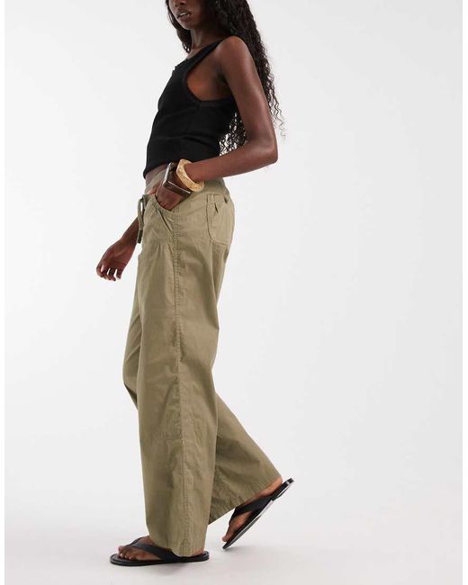 Hollister Green Y2k Low Rise Utility Pull On Pants