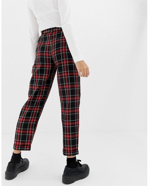 Collusion Denim Tartan Check Trousers 