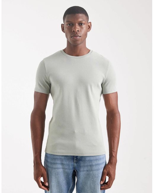 ASOS – körperbetontes basic-t-shirt in White für Herren