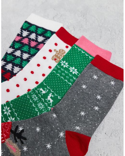 Vero Moda Metallic – 4er-pack weihnachtliche socken