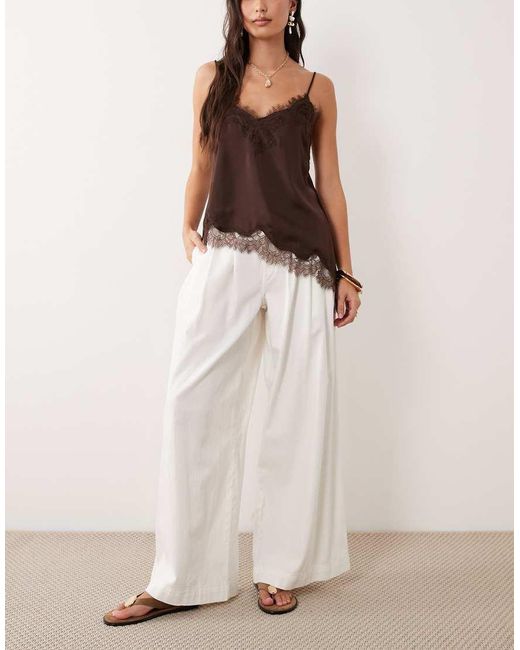 Nobody's Child Natural Archie Tailored Denim Twill Wide Leg Trousers