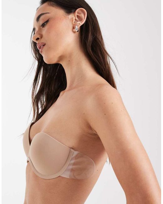 ASOS Brown Molded Strapless Backless Bra With Stick-on Wing