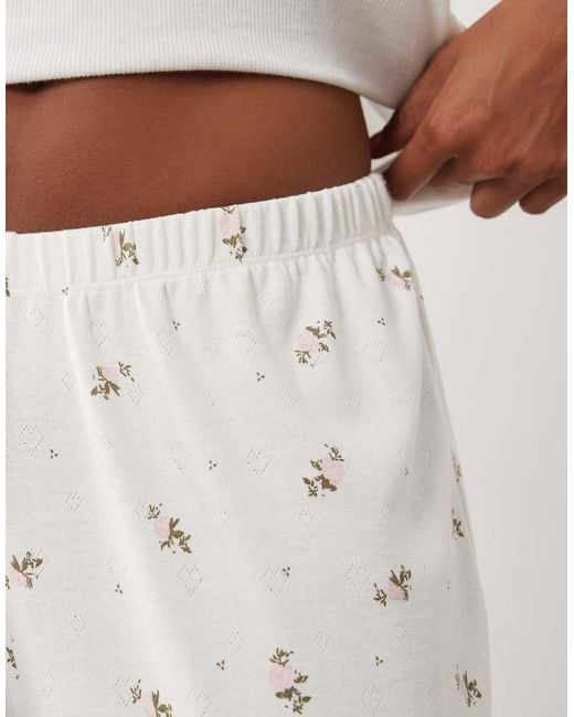 ASOS White Asos Design Petite Mix & Match Pointelle Pajama Pants