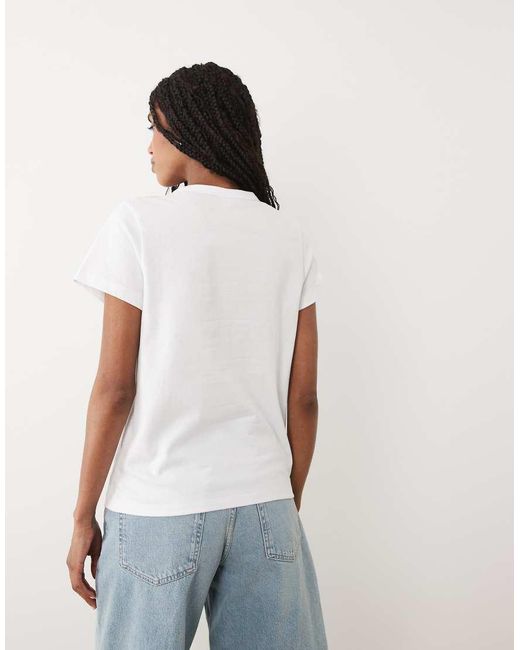 ARKET White Slim Fit Short Sleeved T-shirt