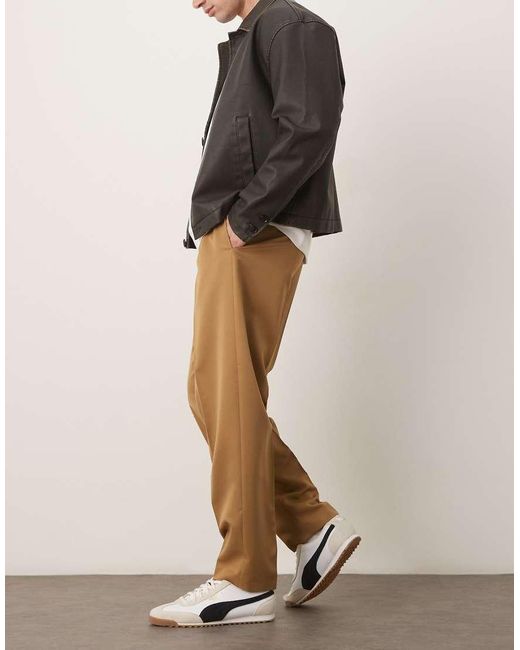 Pantaloni Eleganti Affusolati Oversize Color Cammello Con Pieghe Sul Davanti di ASOS in Natural da Uomo