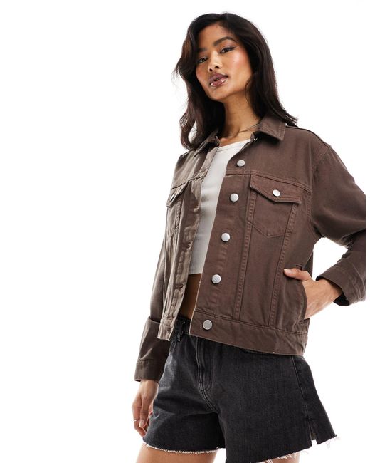 In The Style Brown X Hannah Boxy Denim Jacket