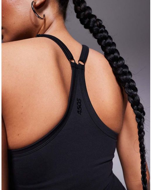 4505 Blue Icon Soft Touch Yoga Cami With Inner Bra And Adjustable Straps