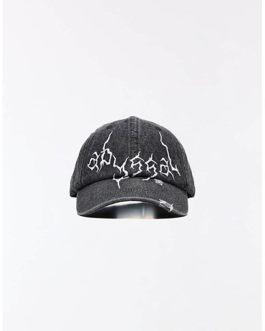 Bershka Gray Embroidered Denim Cap for men