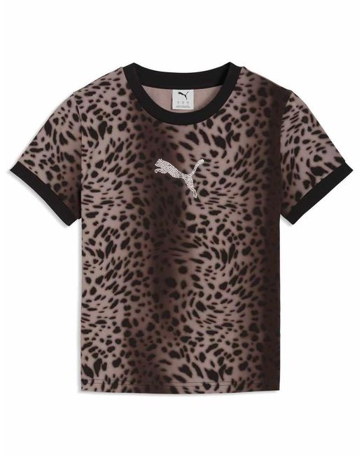 PUMA Gray Essentials Graphics Leo Luxe Slim Tee