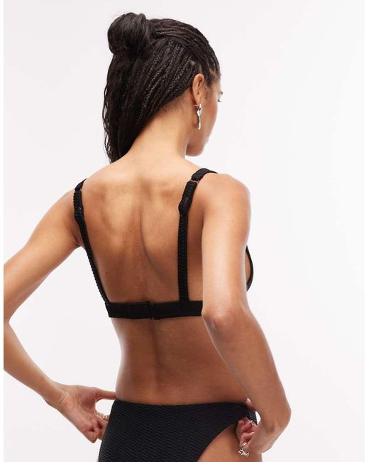 & Other Stories Black Mix And Match Textured Halterneck Bikini Tops