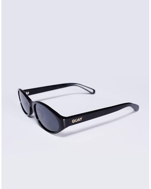 Quay Quay Aura Points Slim Oval Sunglasses in Black | Lyst display picture 3